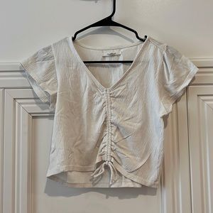 O'Neil White 90’s Ruched Cropped Top Size XSmall